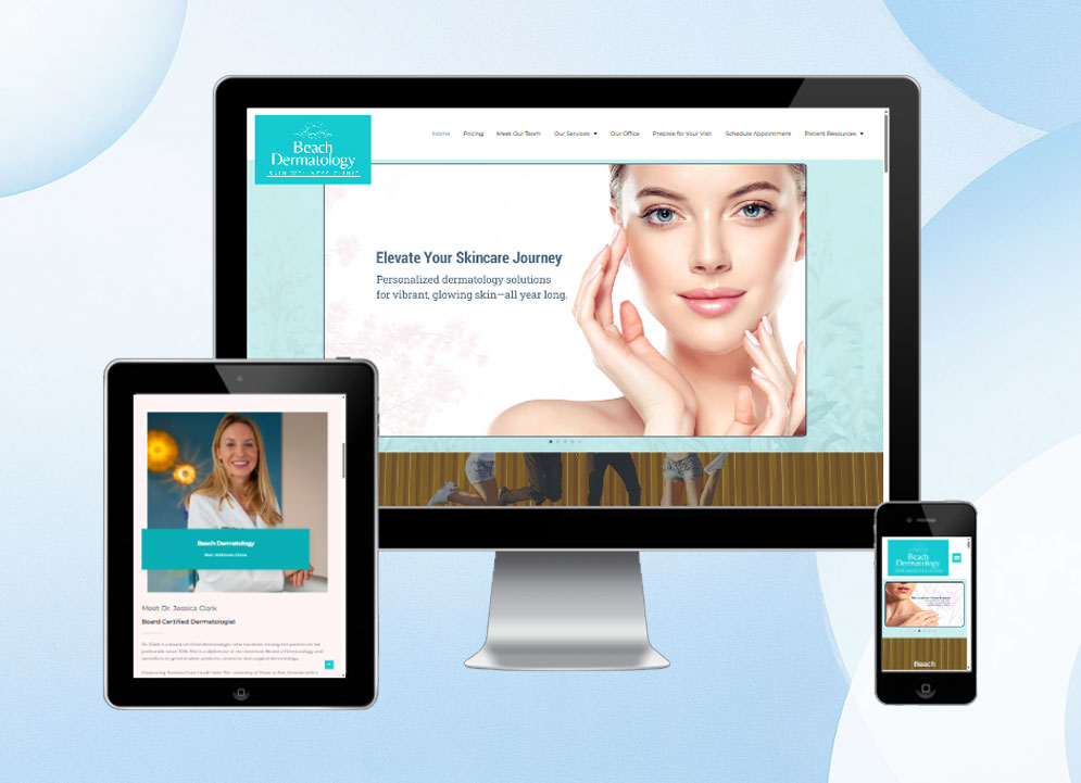 Beach Dermatology website design by Arif