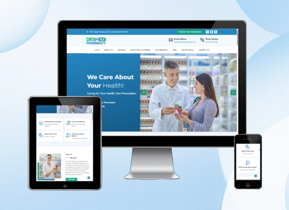 Desh RX Pharmacy website design by Arif