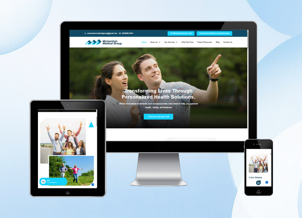 Momentum Medical Group website design by Arif