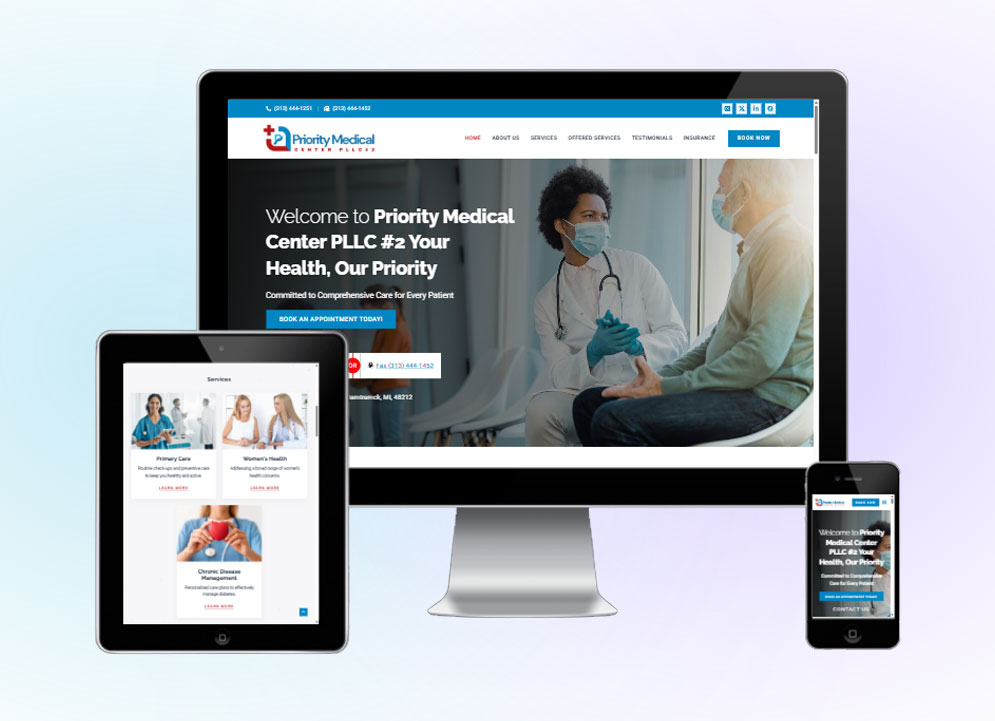 Priority Medical Center website design by Arif