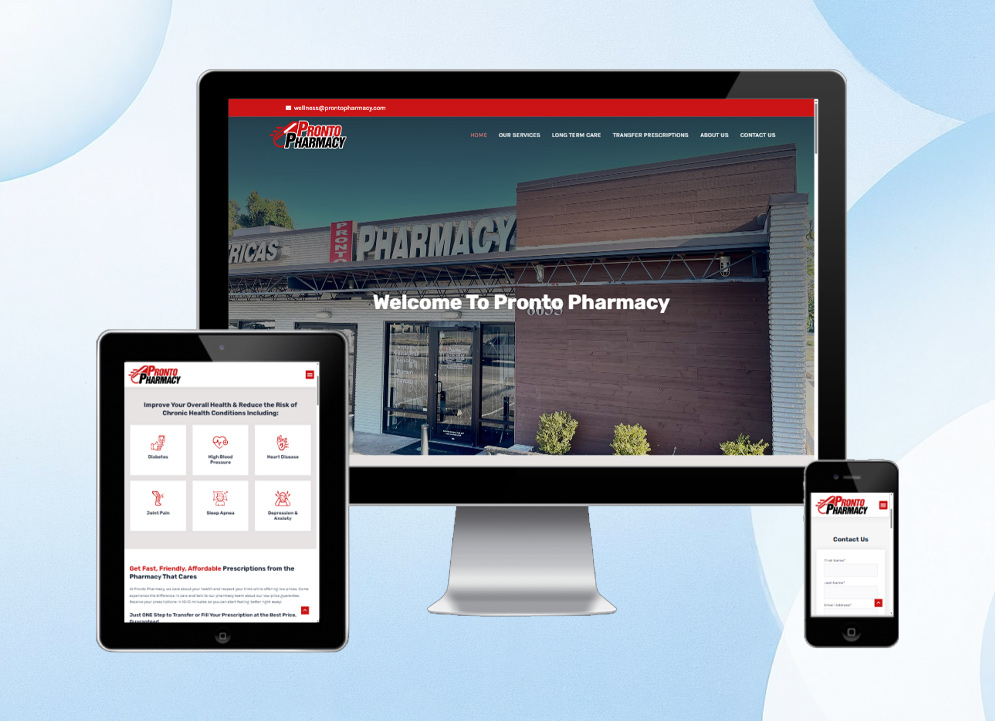 Pronto Pharmacy website design by Arif