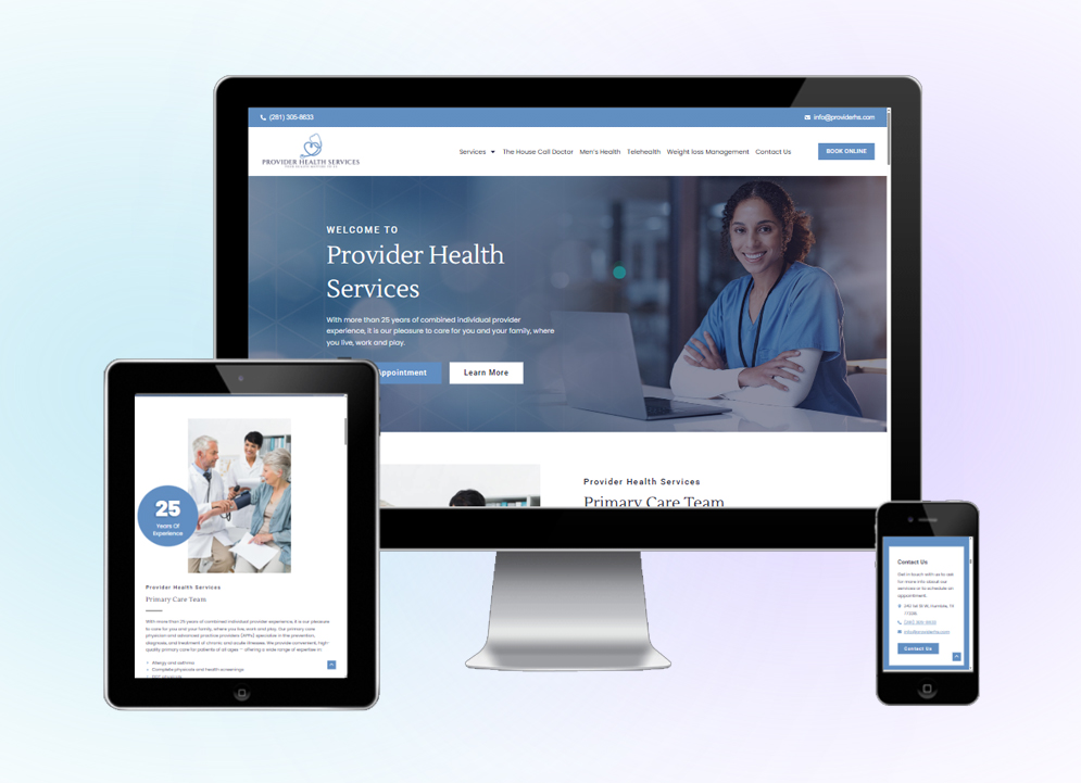 Provider Health Services website design by Arif