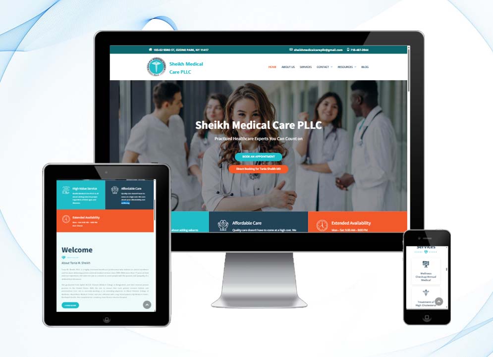 Sheikh Medical Care website design by Arif